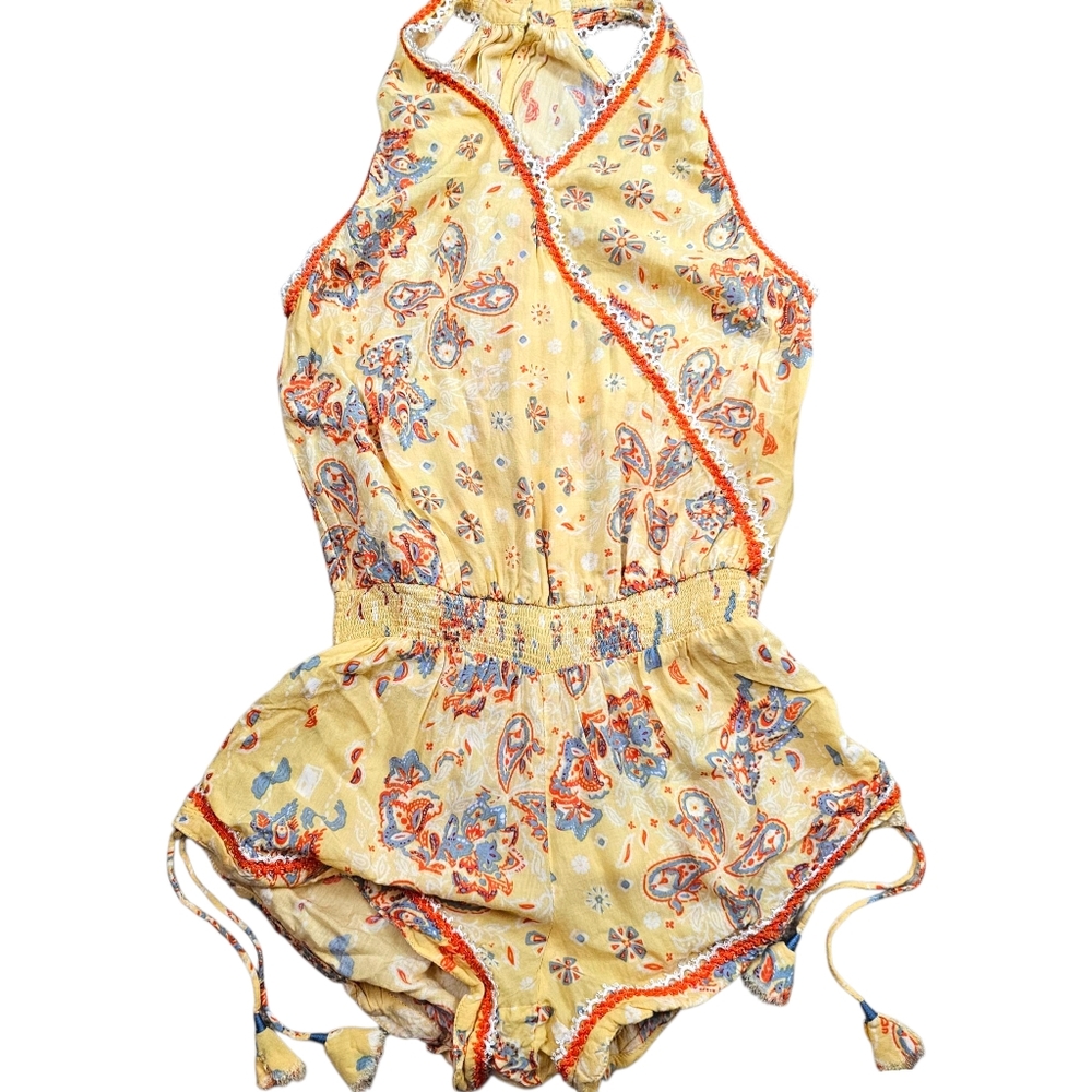 Poupette St. Barth Jenna Girls Paisley Pastel Romper In Large